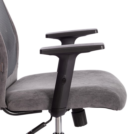 Компьютерное кресло PROFIT PLT флок/ткань, серый, 29/W-12, арт.20537 в Магадане - изображение 9