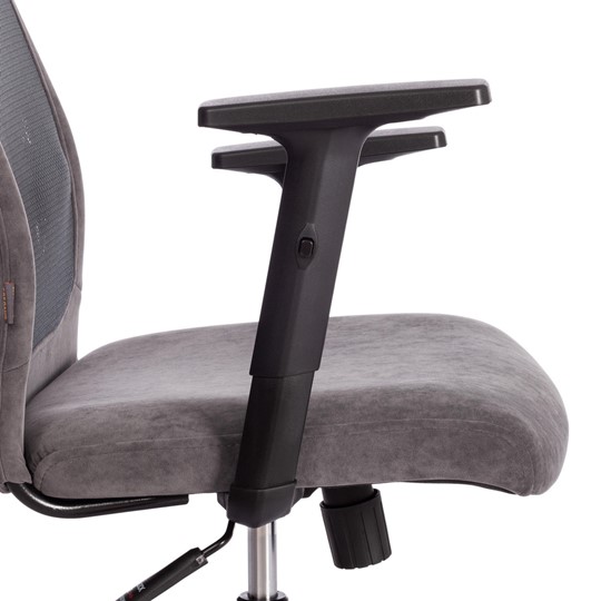 Компьютерное кресло PROFIT PLT флок/ткань, серый, 29/W-12, арт.20537 в Магадане - изображение 10