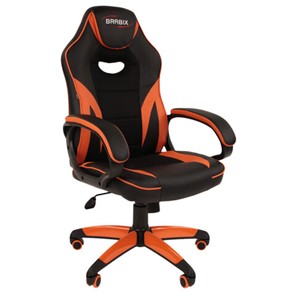 Офисное кресло RABIX "Accent GM-161", TW/экокожа, черное/оранжевое, 532577, 7083505 в Магадане