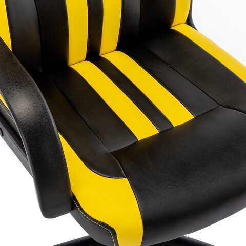 Офисное кресло RABIX "Stripe GM-202", экокожа, черное/желтое, 532510 в Магадане - изображение 6