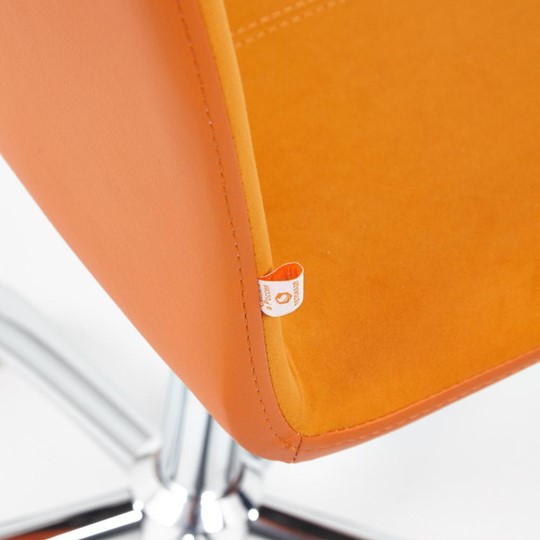 Кресло компьютерное RIO флок/кож/зам, оранжевый/оранжевый, арт.14188 в Магадане - изображение 7