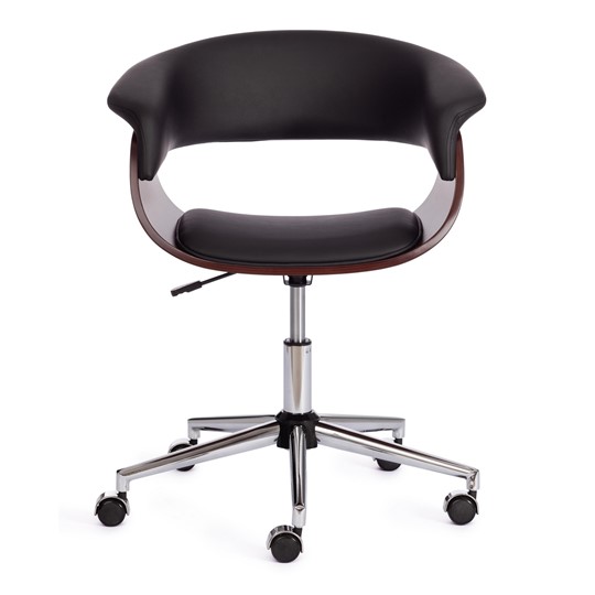 Кресло VIMTA орех, кож/зам черный, арт.13663 в Магадане - изображение 4