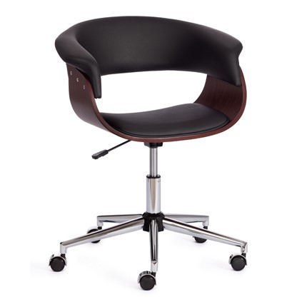 Кресло VIMTA орех, кож/зам черный, арт.13663 в Магадане - изображение