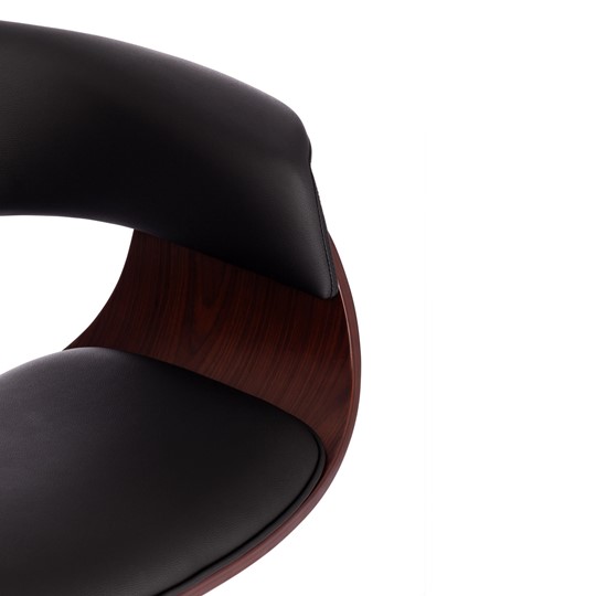 Кресло VIMTA орех, кож/зам черный, арт.13663 в Магадане - изображение 6