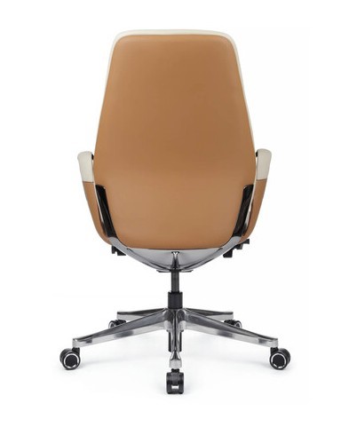 Кресло в офис Napoli-M (YZPN-YR021), Бежевая кожа/Кэмел кожа в Магадане - изображение 3