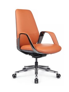Кресло в офис Napoli-M (YZPN-YR021), Оранжевая кожа/Серая кожа в Магадане - предосмотр