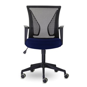Кресло офисное Brabix Wings MG-309 (пластик черный, сетка, черное/синее) 532013 в Магадане - предосмотр