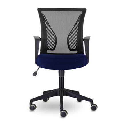 Кресло офисное Brabix Wings MG-309 (пластик черный, сетка, черное/синее) 532013 в Магадане - изображение