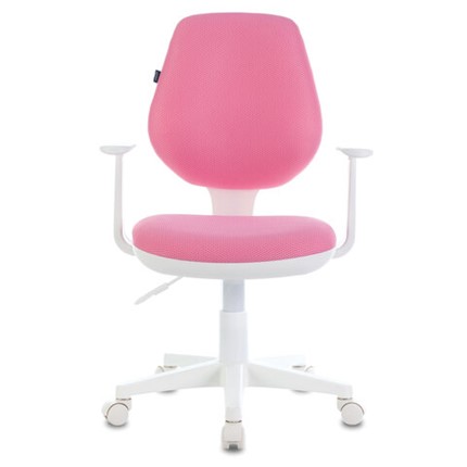 Кресло Brabix Fancy MG-201W (с подлокотниками, пластик белый, розовое) 532409 в Магадане - изображение