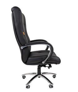 Кресло компьютерное CHAIRMAN 424 Кожа черная в Магадане - предосмотр 3