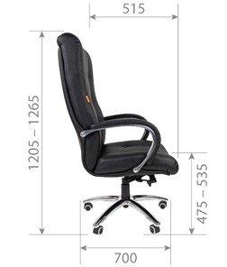 Кресло компьютерное CHAIRMAN 424 Кожа черная в Магадане - предосмотр 5