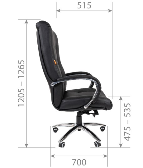 Кресло компьютерное CHAIRMAN 424 Кожа черная в Магадане - изображение 5