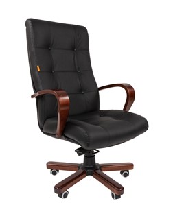 Компьютерное кресло CHAIRMAN 424 WD Кожа черная в Магадане - предосмотр 1