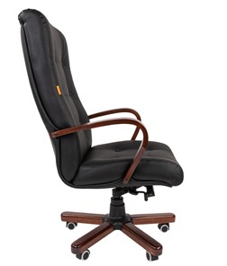 Компьютерное кресло CHAIRMAN 424 WD Кожа черная в Магадане - предосмотр 3