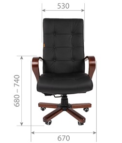 Компьютерное кресло CHAIRMAN 424 WD Кожа черная в Магадане - предосмотр 4