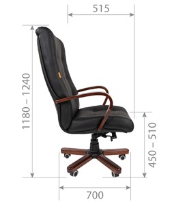 Компьютерное кресло CHAIRMAN 424 WD Кожа черная в Магадане - предосмотр 5