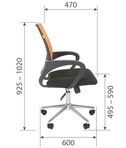 Офисное кресло CHAIRMAN 696 CHROME Сетка TW-66 (оранжевый) в Магадане - предосмотр 4