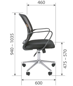 Кресло CHAIRMAN 698 CHROME new Сетка TW-04 (серый) в Магадане - предосмотр 5