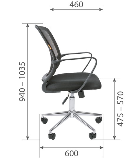 Кресло CHAIRMAN 698 CHROME new Сетка TW-04 (серый) в Магадане - изображение 5