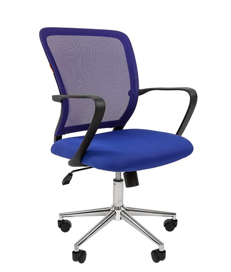 Офисное кресло CHAIRMAN 698 CHROME new Сетка TW-05 (синий) в Магадане - изображение 1