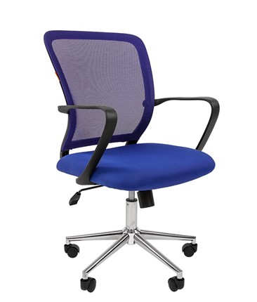 Офисное кресло CHAIRMAN 698 CHROME new Сетка TW-05 (синий) в Магадане - изображение