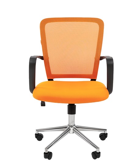 Кресло компьютерное CHAIRMAN 698 CHROME new Сетка TW-66 (оранжевый) в Магадане - изображение 2