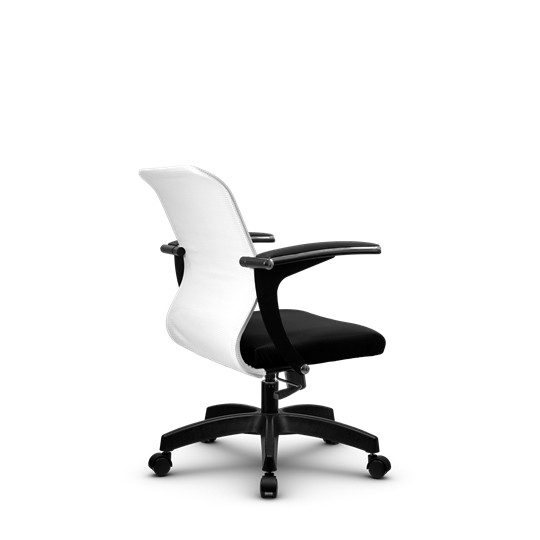 Офисное кресло SU-M-4/подл.160/осн.001, Белый/Черный в Магадане - изображение 2