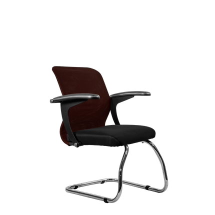 Офисный стул SU-M-4/подл.160/осн.007, Коричневый/Черный в Магадане - изображение