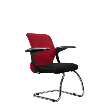 Офисный стул SU-M-4/подл.160/осн.007, Красный/Черный в Магадане - изображение