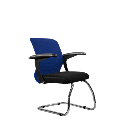 Офисный стул SU-M-4/подл.160/осн.007, Синий/Черный в Магадане - изображение