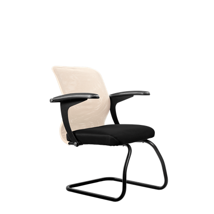 Офисный стул SU-M-4/подл.160/осн.008, Бежевый/Черный в Магадане - изображение