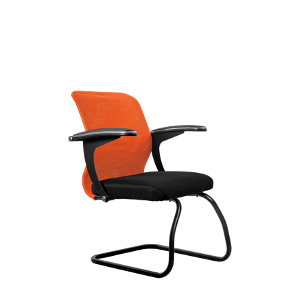 Офисный стул SU-M-4/подл.160/осн.008, Оранжевый/Черный в Магадане - изображение