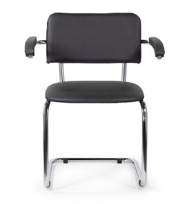 Офисный стул для посетителей Sylwia chrome arm P60, кож/зам V в Магадане - предосмотр 1