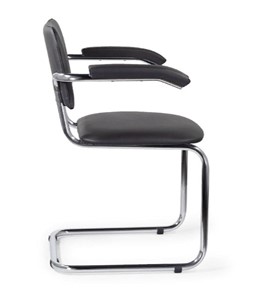 Офисный стул для посетителей Sylwia chrome arm P60, кож/зам V в Магадане - предосмотр 2