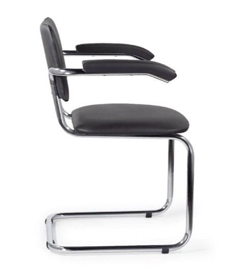 Офисный стул для посетителей Sylwia chrome arm P60, кож/зам V в Магадане - изображение 2