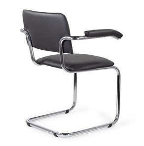 Офисный стул для посетителей Sylwia chrome arm P60, кож/зам V в Магадане - предосмотр 3