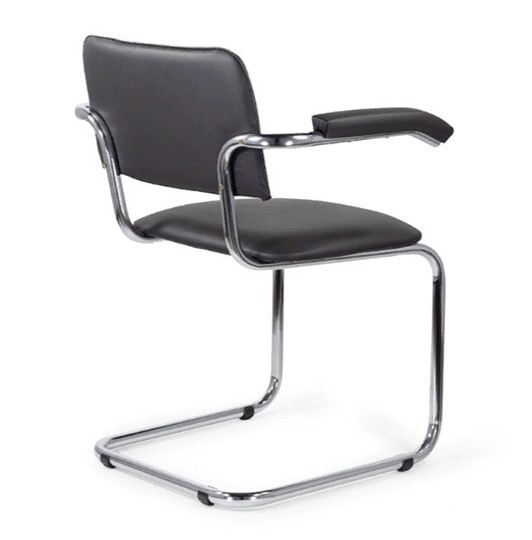 Офисный стул для посетителей Sylwia chrome arm P60, кож/зам V в Магадане - изображение 3