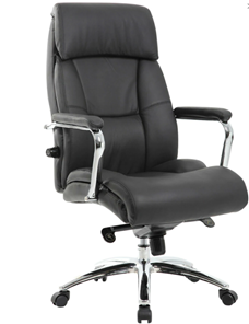 Офисное кресло из натуральной кожи BRABIX PREMIUM "Phaeton EX-502", хром, черное, 530882 в Магадане