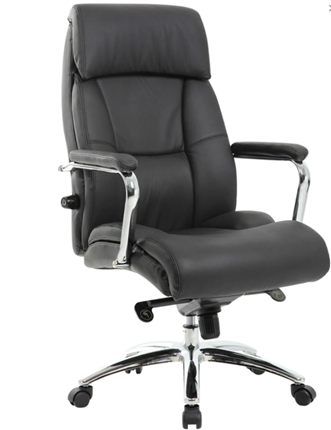 Офисное кресло из натуральной кожи BRABIX PREMIUM "Phaeton EX-502", хром, черное, 530882 в Магадане - изображение