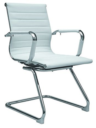 Кресло B110 на полозьях, экокожа / хром, белый в Магадане - изображение