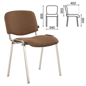 Офисный стул Brabix Iso CF-001 (хромированный каркас, ткань коричневая) 531421 в Магадане - предосмотр 2