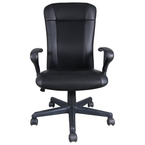 Офисное кресло Brabix Optima MG-370 (с подлокотниками, экокожа/ткань, черное) в Магадане
