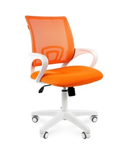 Кресло компьютерное CHAIRMAN 696 white, ткань, цвет оранжевый в Магадане - предосмотр