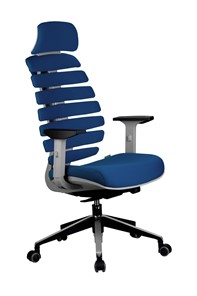 Кресло компьютерное Riva Chair SHARK (Синий/серый) в Магадане