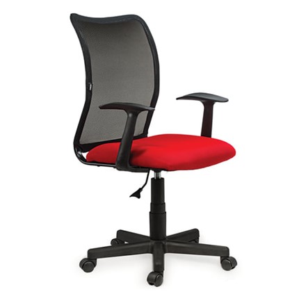 Компьютерное кресло Brabix Spring MG-307 (с подлокотниками, комбинированное красное/черное TW) в Магадане - изображение