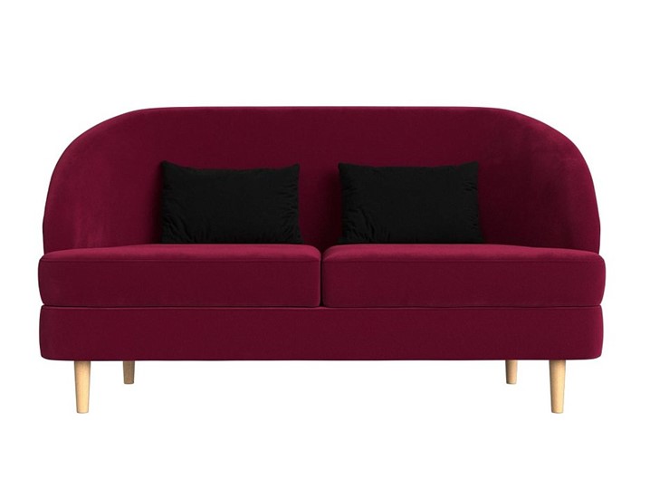 Прямой диван Атико, Бордовый\Черный (Микровельвет) в Магадане - изображение 1