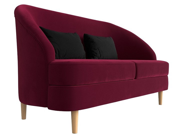 Прямой диван Атико, Бордовый\Черный (Микровельвет) в Магадане - изображение 2
