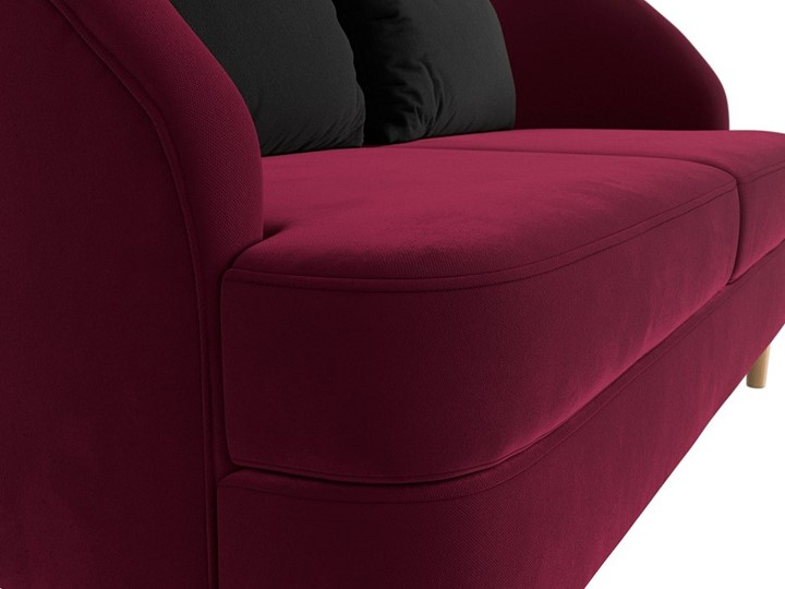 Прямой диван Атико, Бордовый\Черный (Микровельвет) в Магадане - изображение 3
