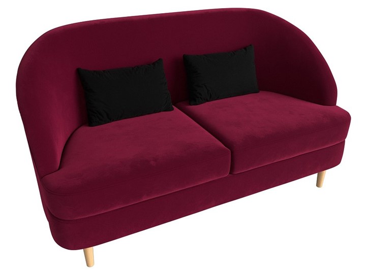 Прямой диван Атико, Бордовый\Черный (Микровельвет) в Магадане - изображение 4