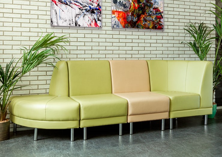 Мягкий офисный диван модульный Александрия 4-х местный в Магадане - изображение